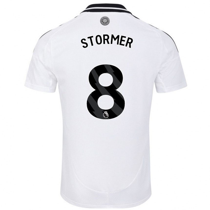 Kids Football Becky Stormer #8 White Home Jersey 2024/25 T-Shirt