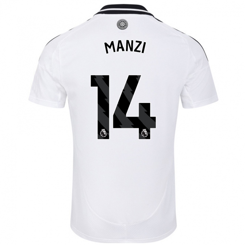 Kids Football Sophie Manzi #14 White Home Jersey 2024/25 T-Shirt