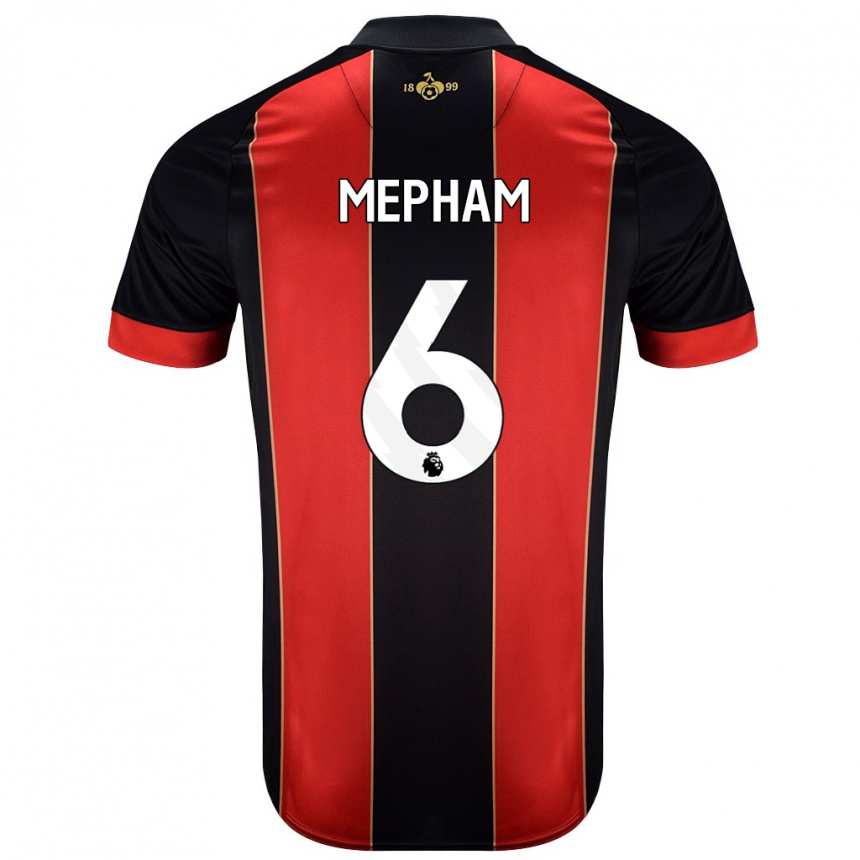 Kids Football Chris Mepham #6 Red Black Home Jersey 2024/25 T-Shirt