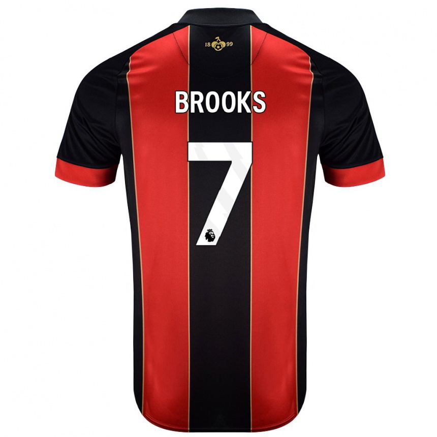 Kids Football David Brooks #7 Red Black Home Jersey 2024/25 T-Shirt