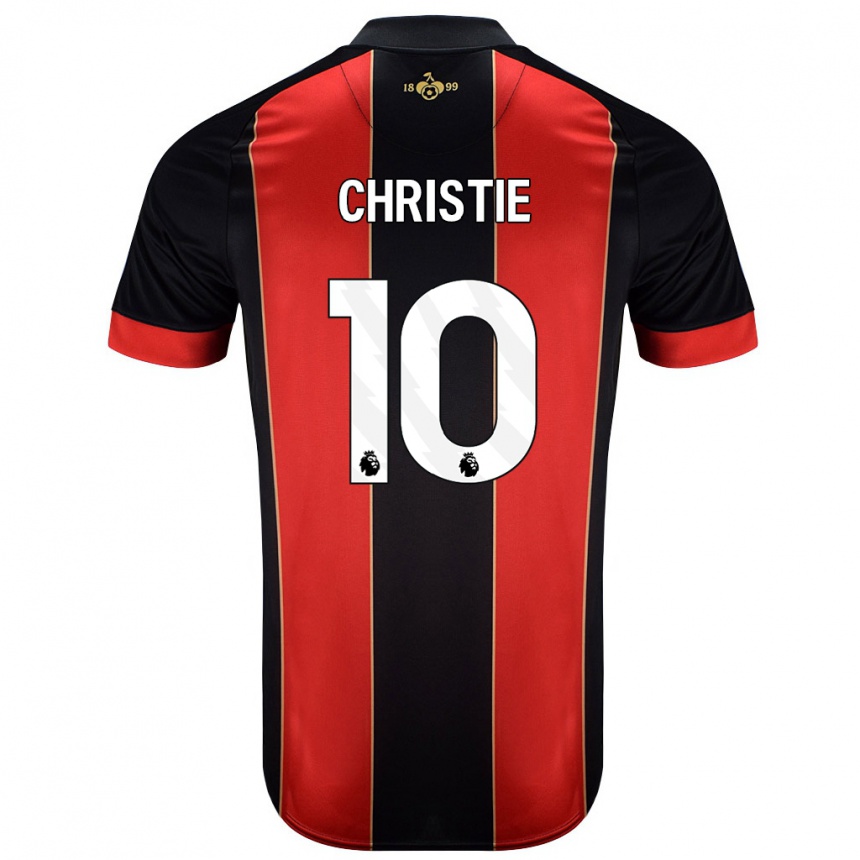 Kids Football Ryan Christie #10 Red Black Home Jersey 2024/25 T-Shirt