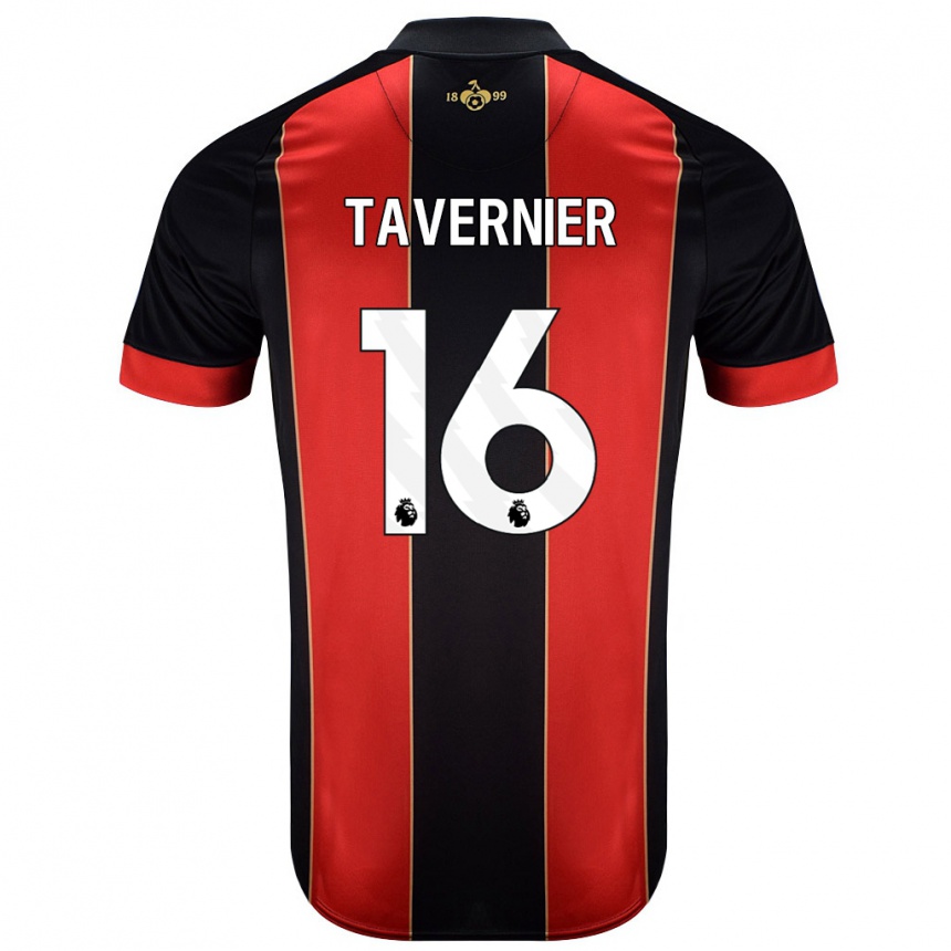 Kids Football Marcus Tavernier #16 Red Black Home Jersey 2024/25 T-Shirt