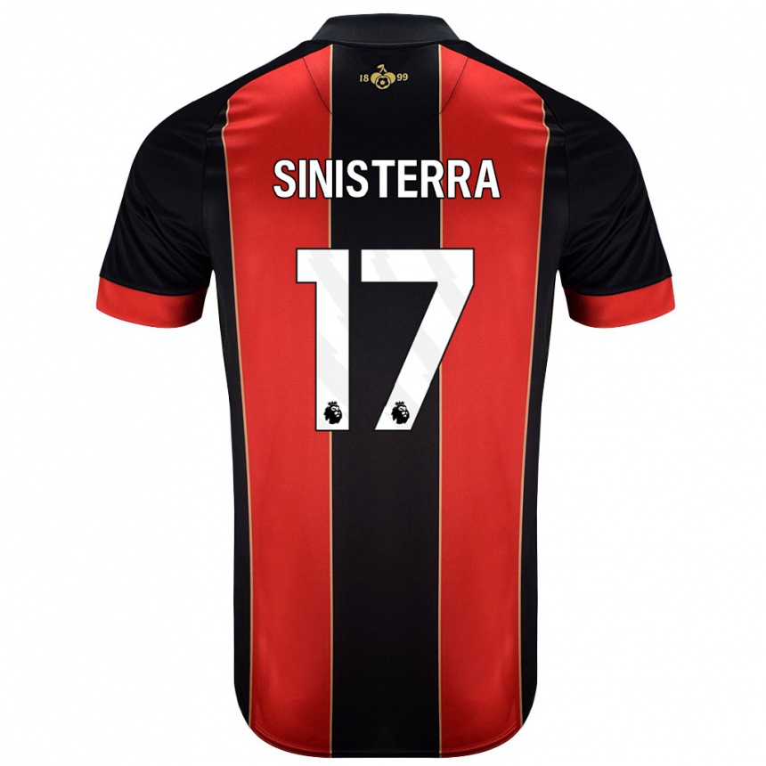 Kids Football Luis Sinisterra #17 Red Black Home Jersey 2024/25 T-Shirt