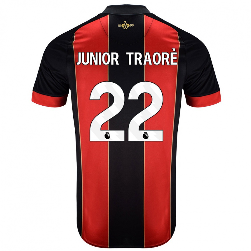 Kids Football Hamed Junior Traorè #22 Red Black Home Jersey 2024/25 T-Shirt