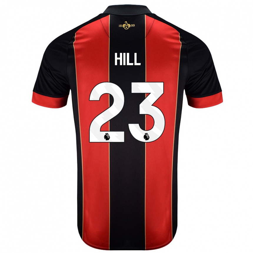 Kids Football James Hill #23 Red Black Home Jersey 2024/25 T-Shirt