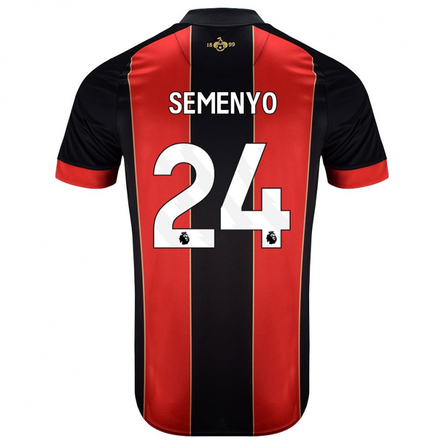 Kids Football Antoine Semenyo #24 Red Black Home Jersey 2024/25 T-Shirt