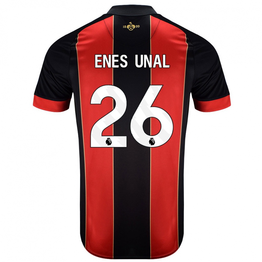 Kids Football Enes Ünal #26 Red Black Home Jersey 2024/25 T-Shirt