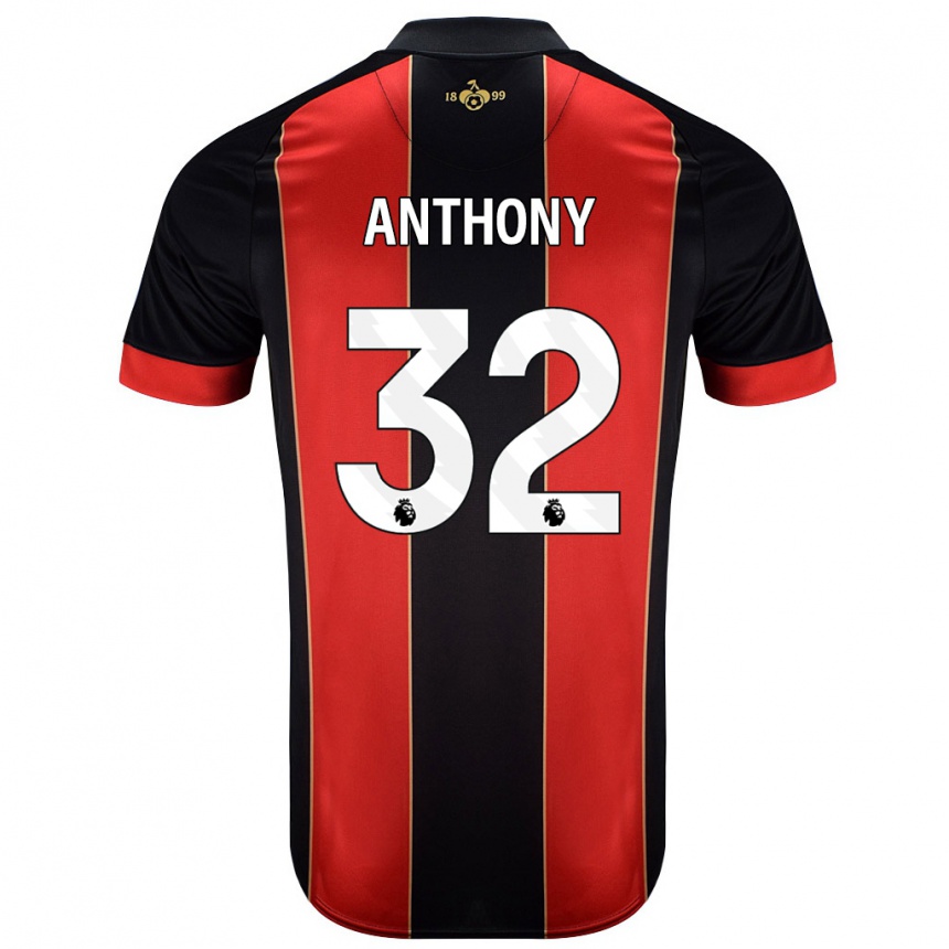 Kids Football Jaidon Anthony #32 Red Black Home Jersey 2024/25 T-Shirt