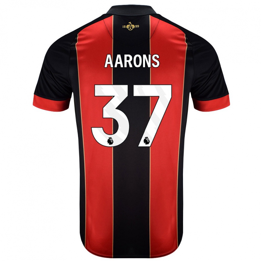 Kids Football Max Aarons #37 Red Black Home Jersey 2024/25 T-Shirt