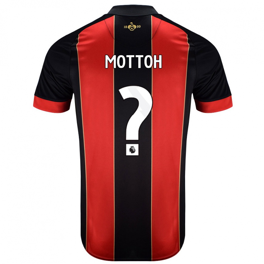 Kids Football Koby Mottoh #0 Red Black Home Jersey 2024/25 T-Shirt