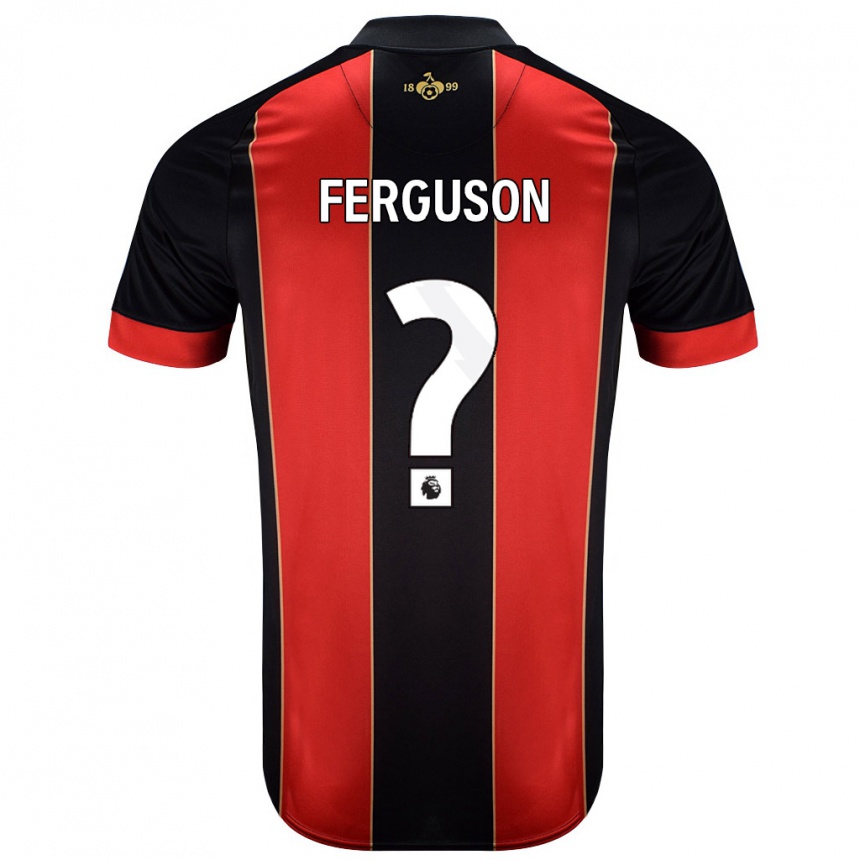 Kids Football Josh Ferguson #0 Red Black Home Jersey 2024/25 T-Shirt