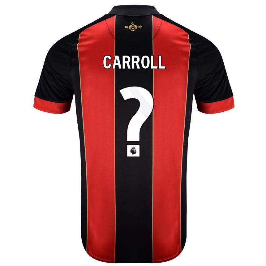 Kids Football Ryan Carroll #0 Red Black Home Jersey 2024/25 T-Shirt