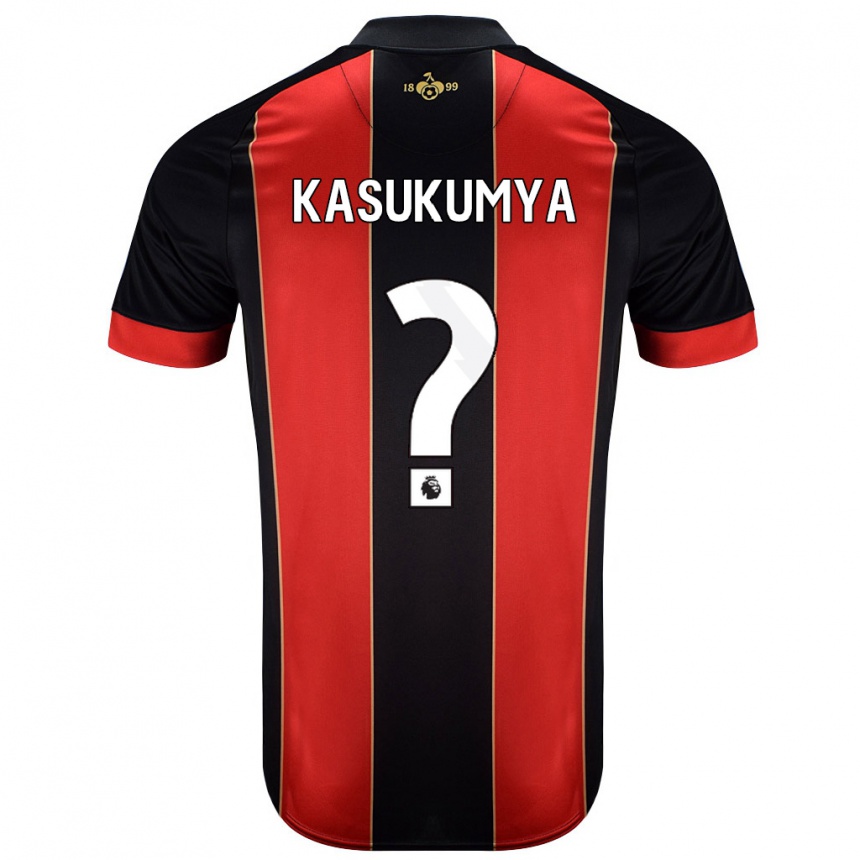 Kids Football Kashanga Kasukumya #0 Red Black Home Jersey 2024/25 T-Shirt