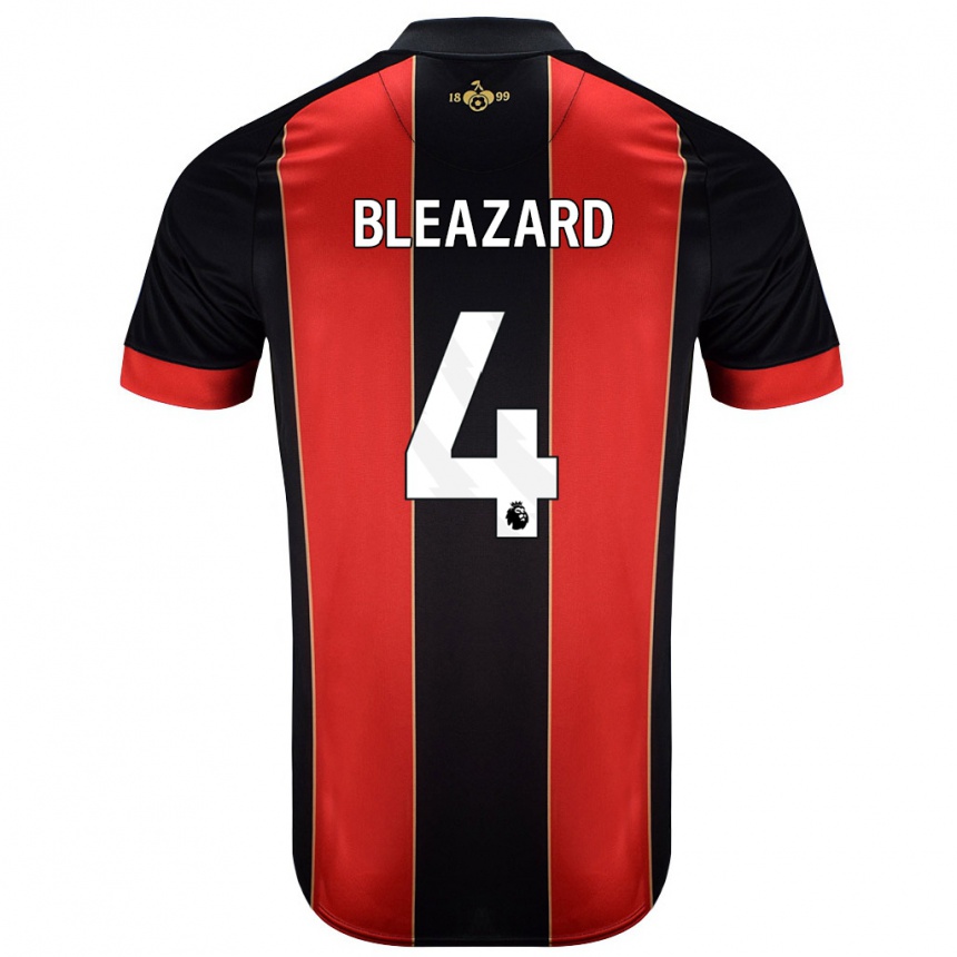 Kids Football Helen Bleazard #4 Red Black Home Jersey 2024/25 T-Shirt