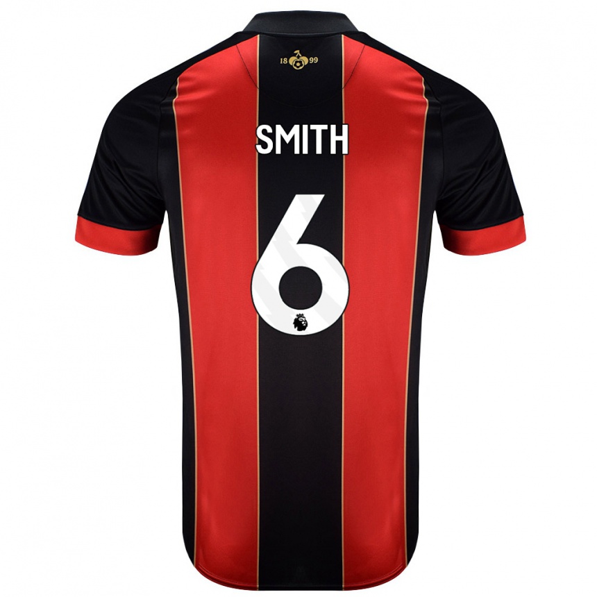 Kids Football Maisy Smith #6 Red Black Home Jersey 2024/25 T-Shirt