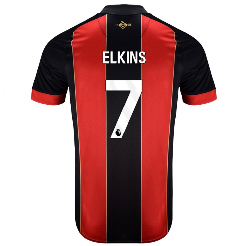 Kids Football Elle Elkins #7 Red Black Home Jersey 2024/25 T-Shirt