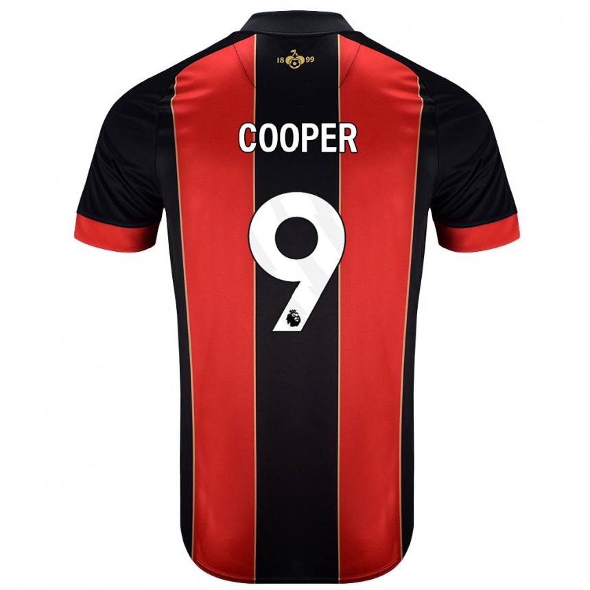 Kids Football Lucy Cooper #9 Red Black Home Jersey 2024/25 T-Shirt