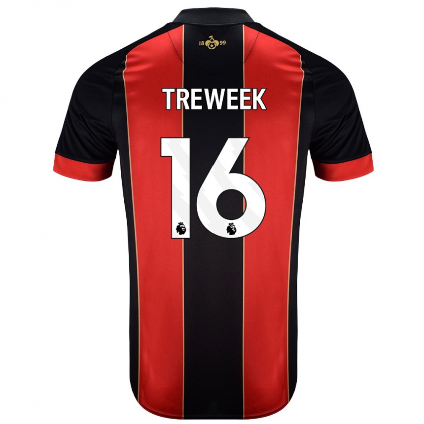 Kids Football Jess Treweek #16 Red Black Home Jersey 2024/25 T-Shirt