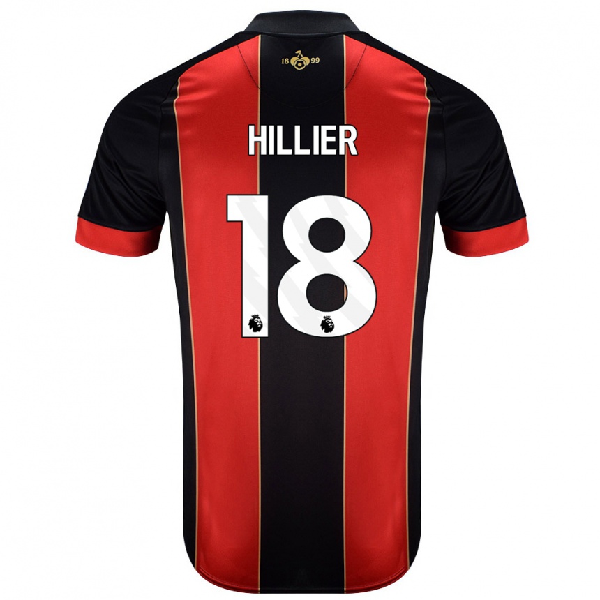 Kids Football Gemma Hillier #18 Red Black Home Jersey 2024/25 T-Shirt