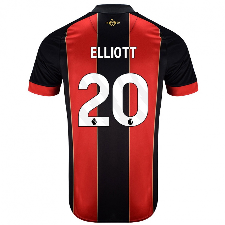 Kids Football Kaitlyn Elliott #20 Red Black Home Jersey 2024/25 T-Shirt