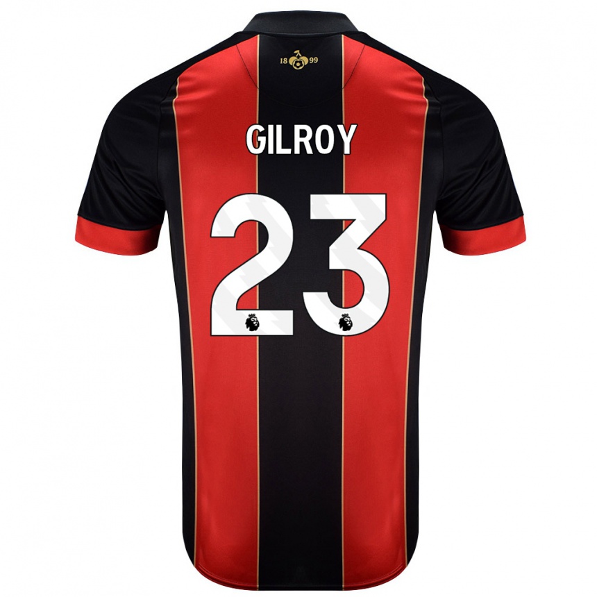 Kids Football Chloe Gilroy #23 Red Black Home Jersey 2024/25 T-Shirt