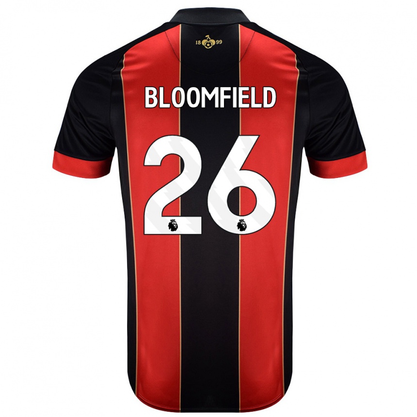 Kids Football Erin Bloomfield #26 Red Black Home Jersey 2024/25 T-Shirt