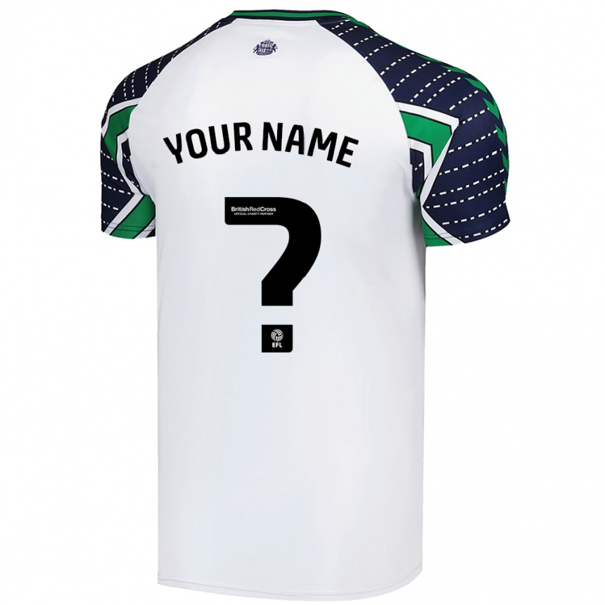 Kids Football Your Name #0 White Away Jersey 2024/25 T-Shirt