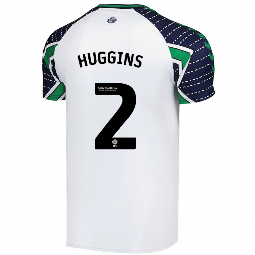 Kids Football Niall Huggins #2 White Away Jersey 2024/25 T-Shirt