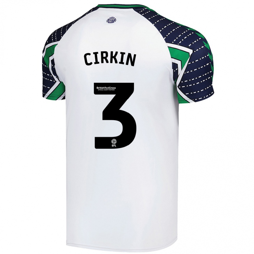 Kids Football Dennis Cirkin #3 White Away Jersey 2024/25 T-Shirt