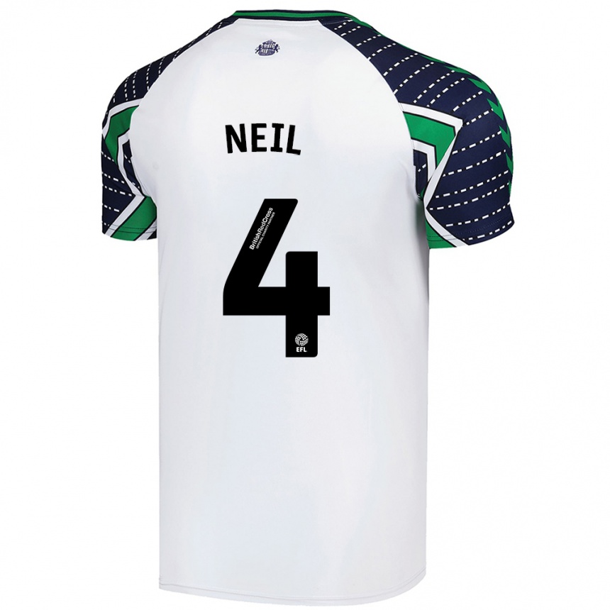 Kids Football Dan Neil #4 White Away Jersey 2024/25 T-Shirt