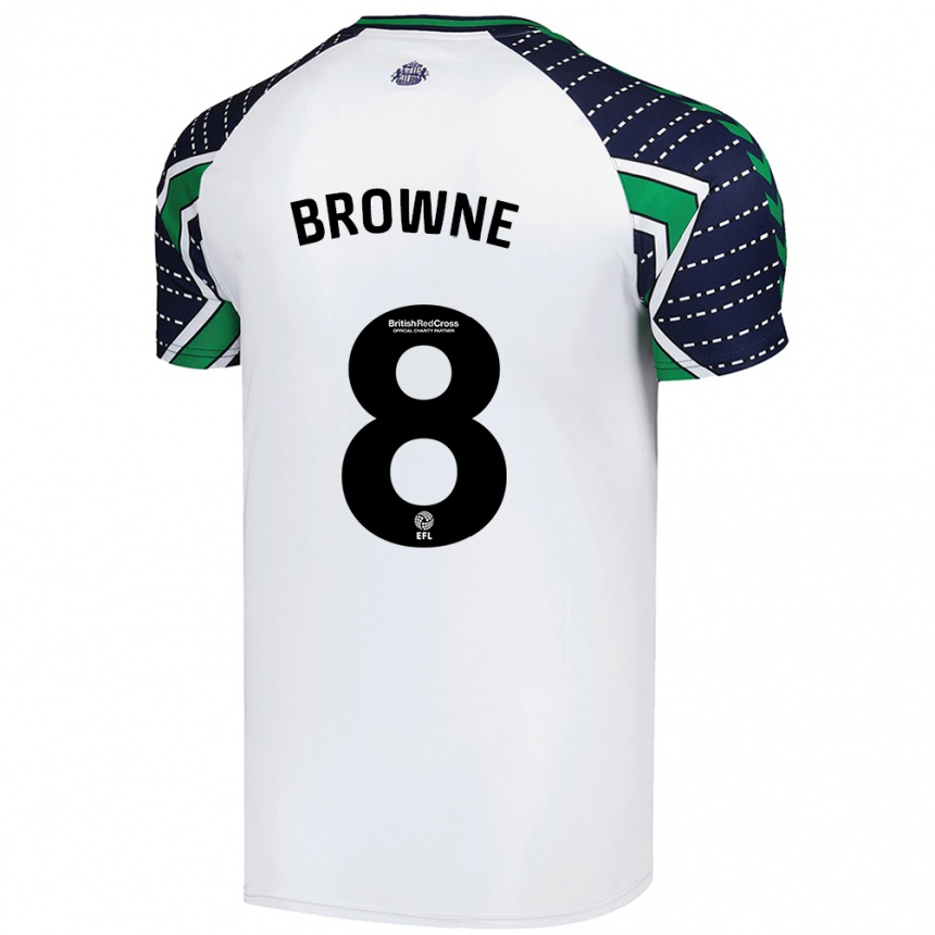 Kids Football Alan Browne #8 White Away Jersey 2024/25 T-Shirt