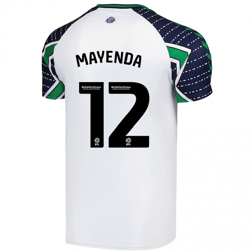 Kids Football Eliezer Mayenda #12 White Away Jersey 2024/25 T-Shirt