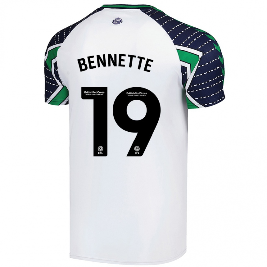 Kids Football Jewison Bennette #19 White Away Jersey 2024/25 T-Shirt