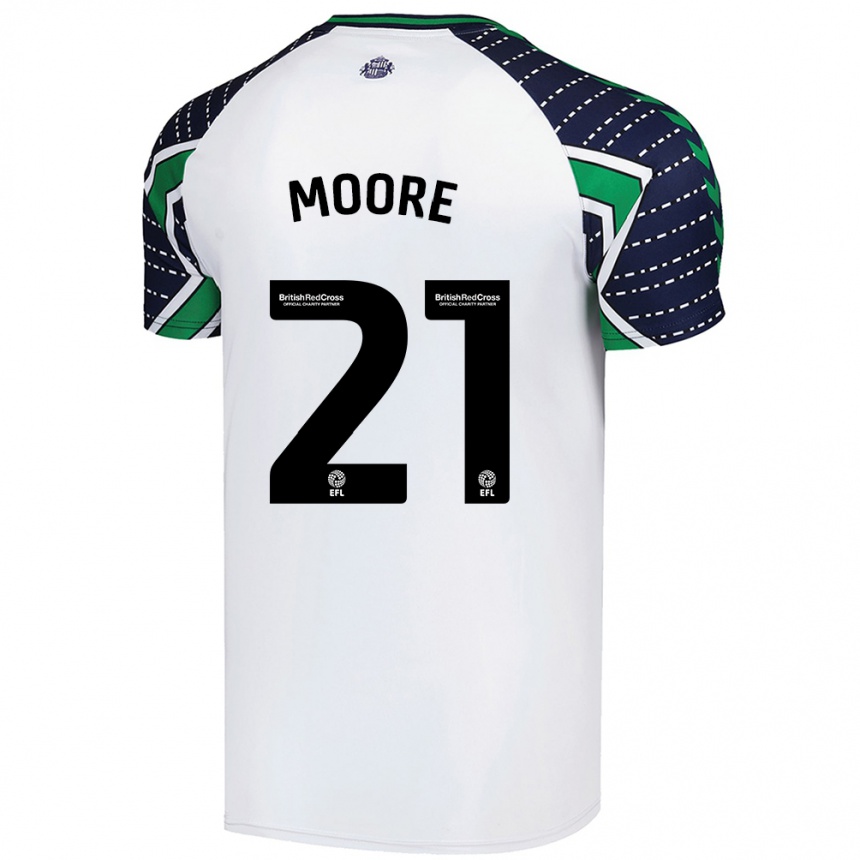 Kids Football Simon Moore #21 White Away Jersey 2024/25 T-Shirt