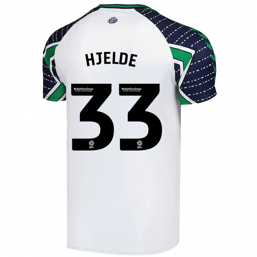 Kids Football Leo Fuhr Hjelde #33 White Away Jersey 2024/25 T-Shirt