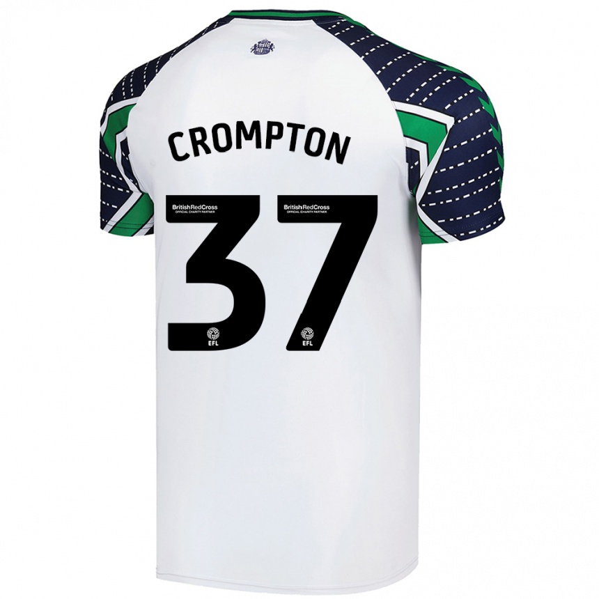 Kids Football Ben Crompton #37 White Away Jersey 2024/25 T-Shirt