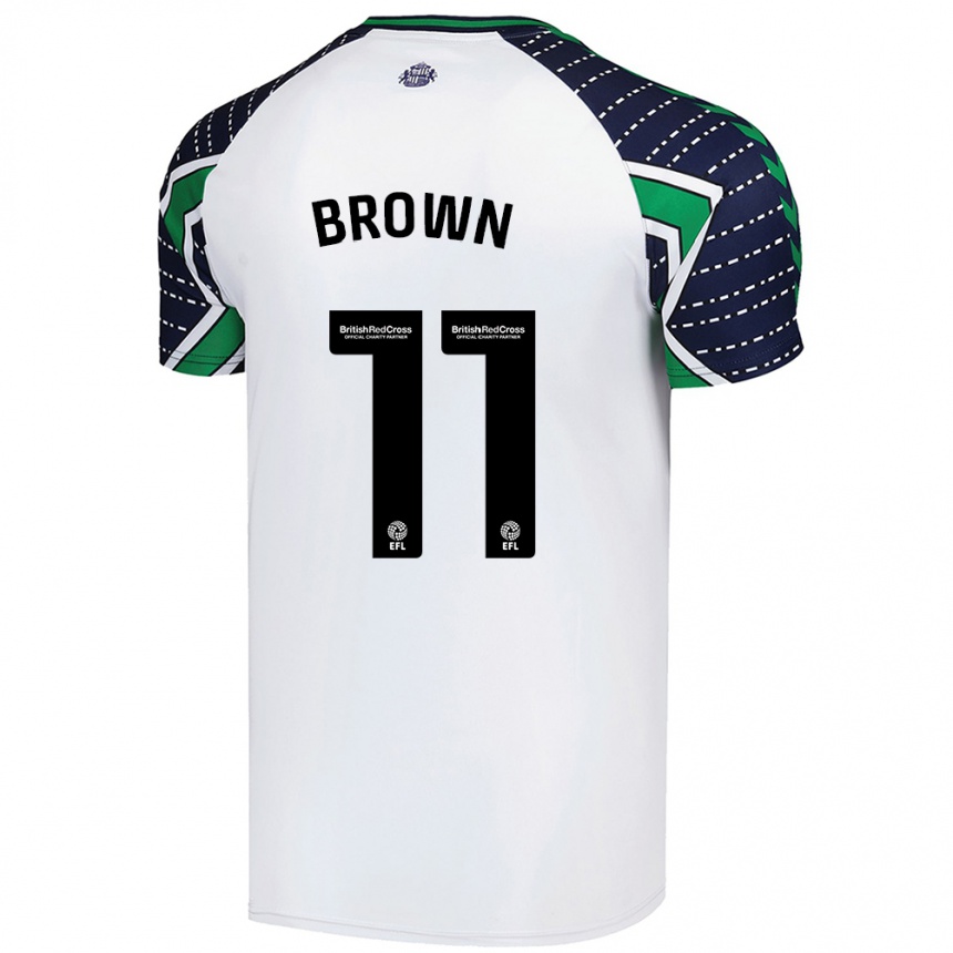 Kids Football Jessica Brown #11 White Away Jersey 2024/25 T-Shirt