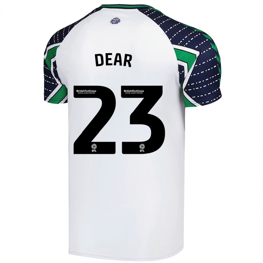 Kids Football Jenna Dear #23 White Away Jersey 2024/25 T-Shirt