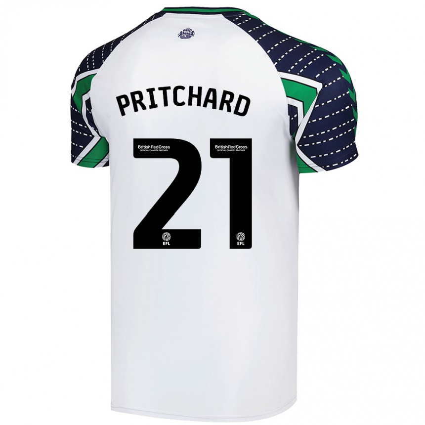 Kids Football Alex Pritchard #21 White Away Jersey 2024/25 T-Shirt