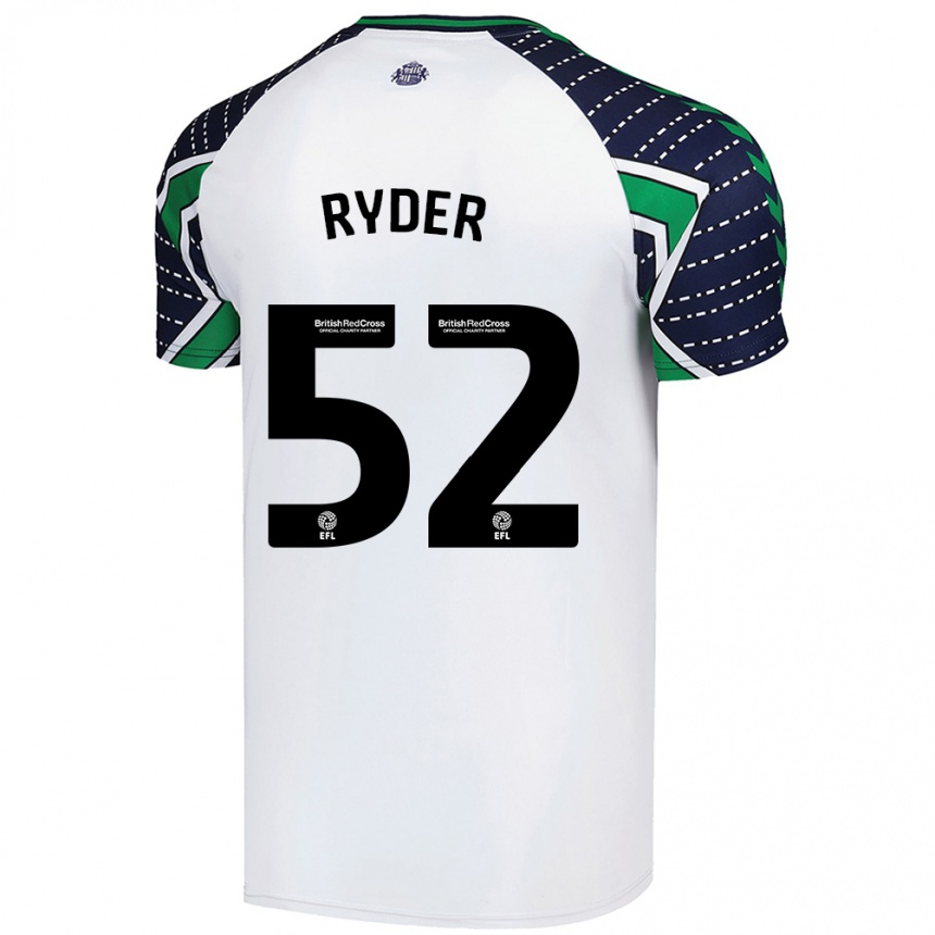 Kids Football Joe Ryder #52 White Away Jersey 2024/25 T-Shirt