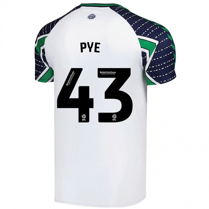 Kids Football Connor Pye #43 White Away Jersey 2024/25 T-Shirt