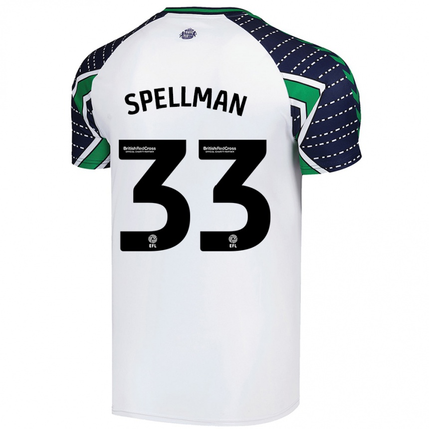 Kids Football Michael Spellman #33 White Away Jersey 2024/25 T-Shirt