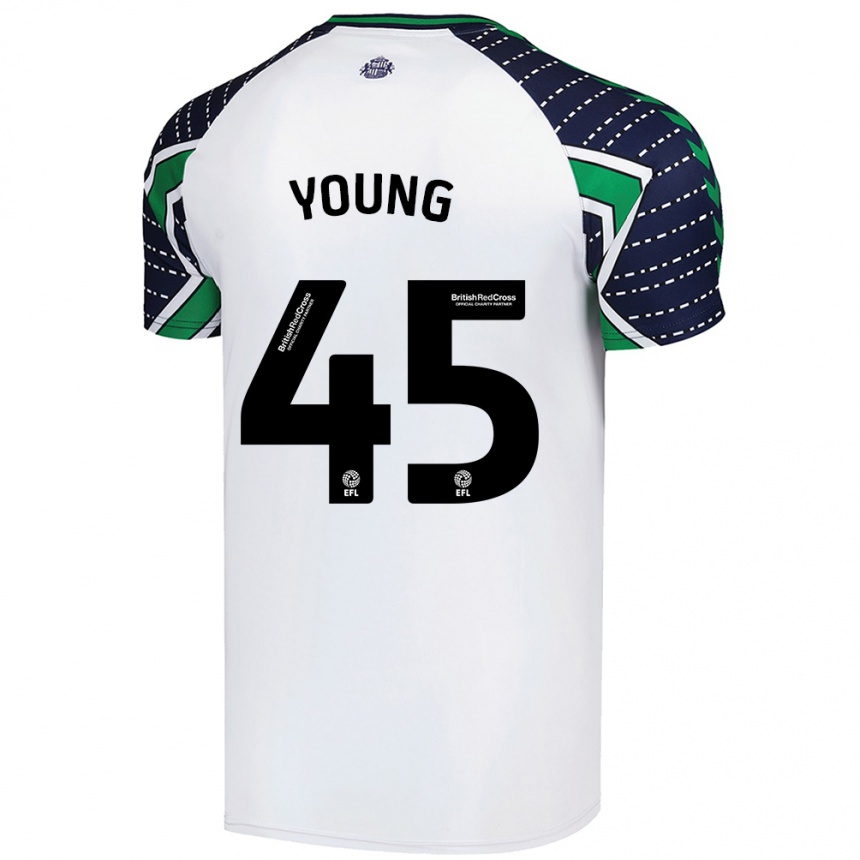 Kids Football Matthew Young #45 White Away Jersey 2024/25 T-Shirt