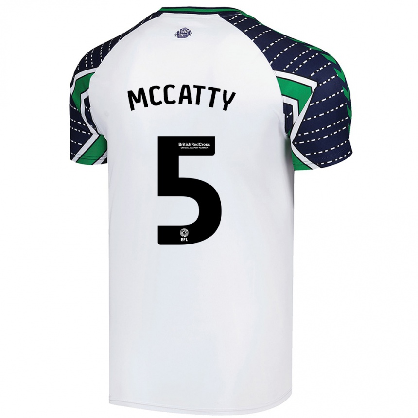 Kids Football Grace Mccatty #5 White Away Jersey 2024/25 T-Shirt