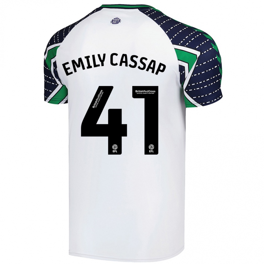 Kids Football Emily Cassap #41 White Away Jersey 2024/25 T-Shirt