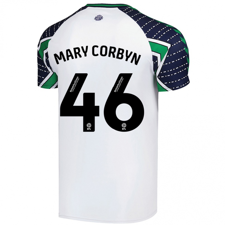 Kids Football Mary Corbyn #46 White Away Jersey 2024/25 T-Shirt