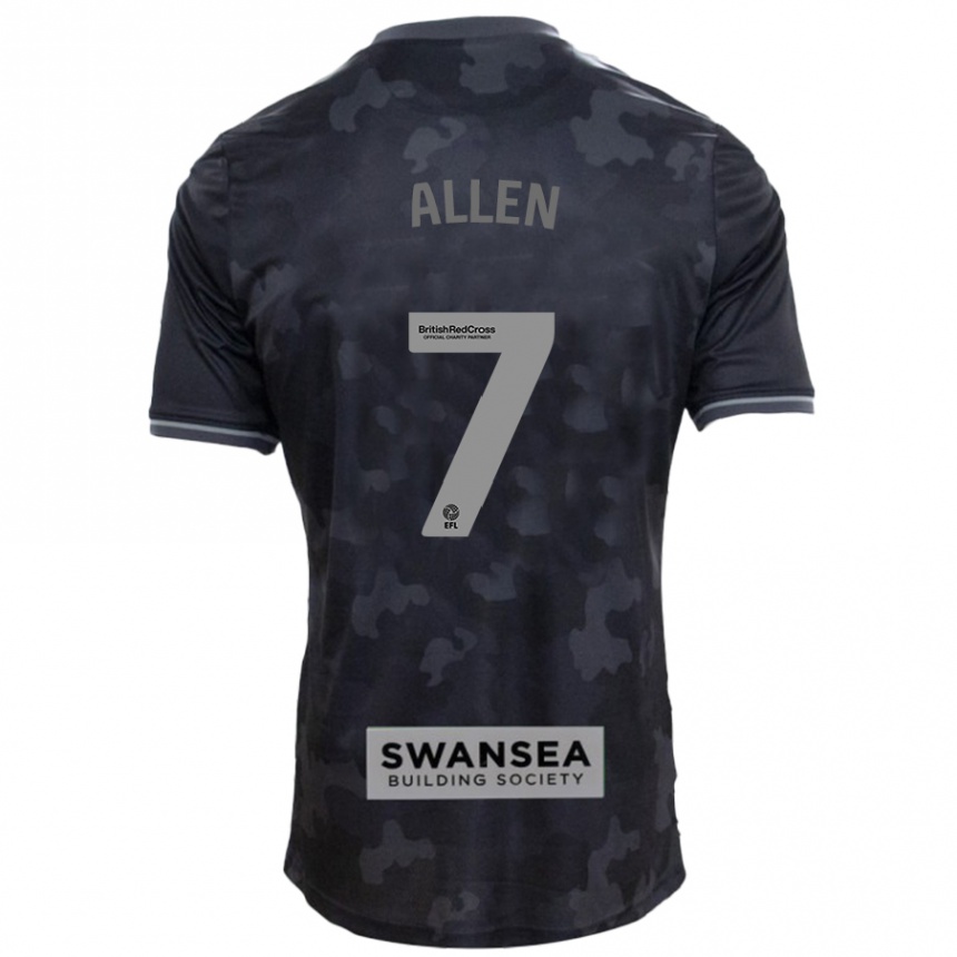 Kids Football Joe Allen #7 Black Away Jersey 2024/25 T-Shirt