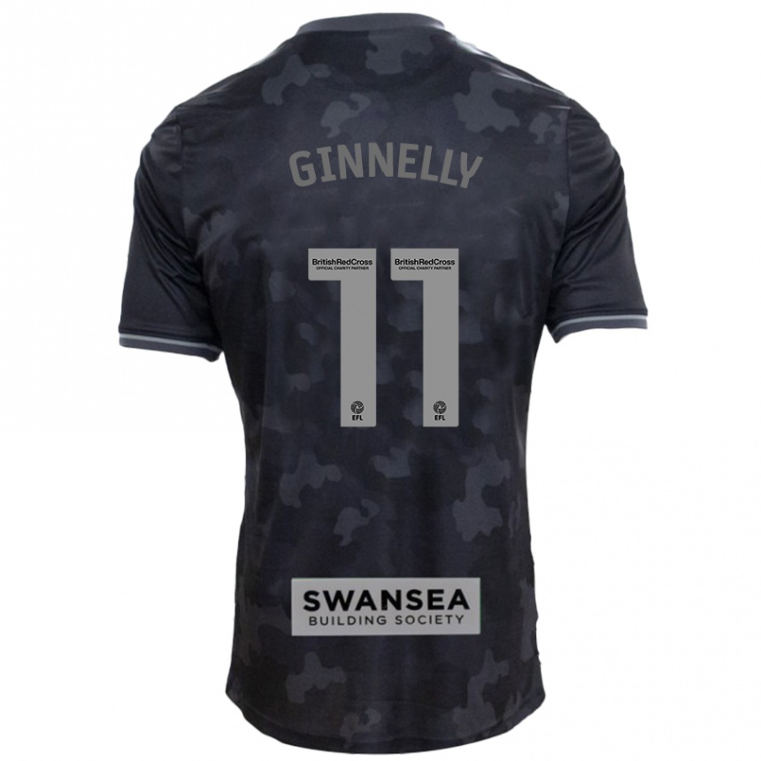 Kids Football Josh Ginnelly #11 Black Away Jersey 2024/25 T-Shirt