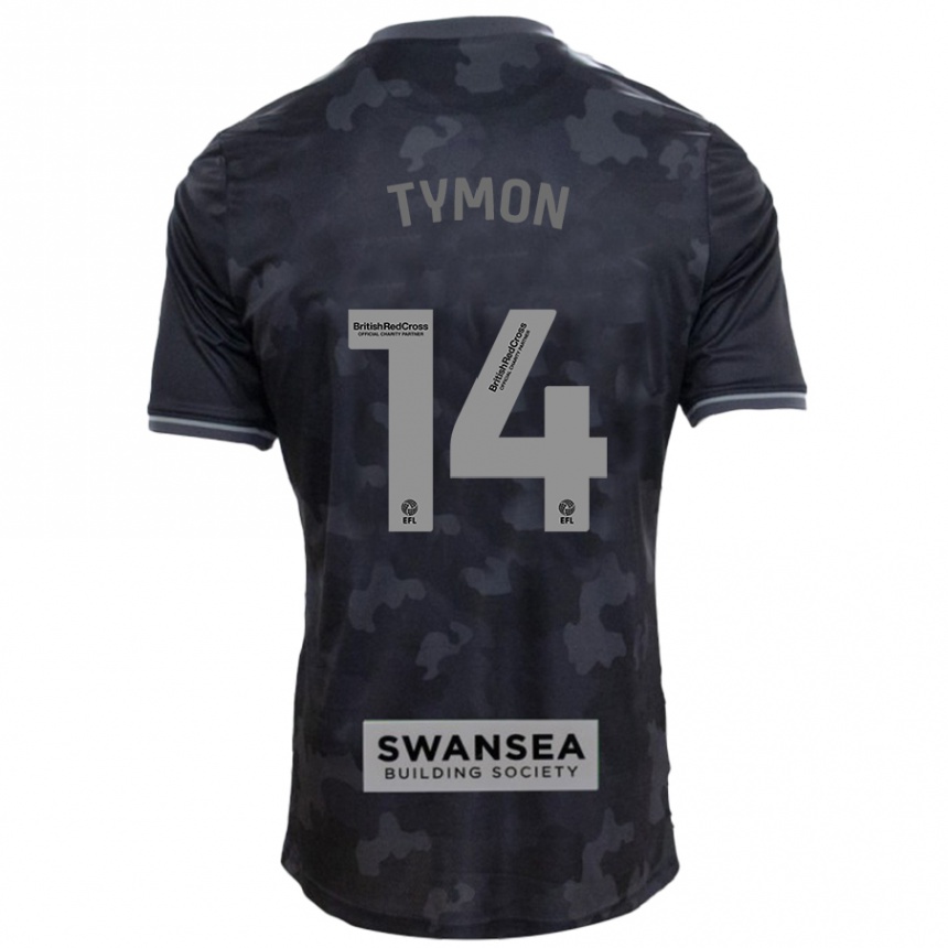 Kids Football Josh Tymon #14 Black Away Jersey 2024/25 T-Shirt