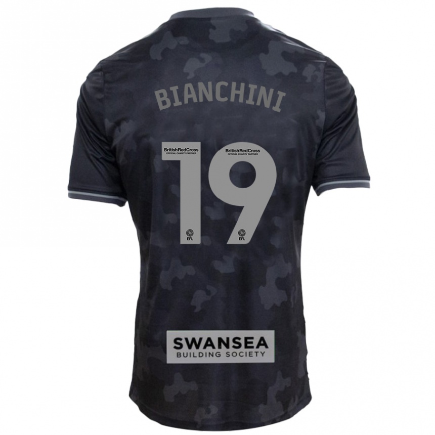 Kids Football Florian Bianchini #19 Black Away Jersey 2024/25 T-Shirt